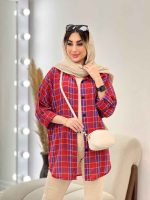 مانتو چهارخونه تک جیب کد 4890 - تصویر 9
