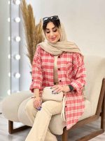 مانتو چهارخونه تک جیب هیما کد 4838 - تصویر 12