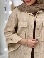 مانتو دوخت دار دو جیب پاکتی کد 4852 - تصویر 12