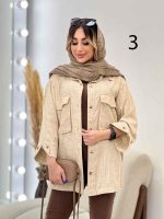 مانتو دوخت دار دو جیب پاکتی کد 4852 - تصویر 6