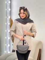 مانتو راه راه دو دکمه جیب نما کد 4849 - تصویر 14