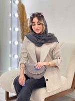 مانتو راه راه دو دکمه جیب نما کد 4849 - تصویر 21