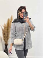 شومیز لینن راه راه پشت پیله کد 4857 - تصویر 21