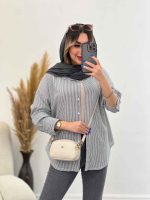 شومیز لینن راه راه پشت پیله کد 4857 - تصویر 14