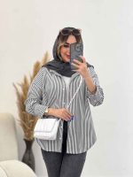 شومیز لینن راه راه پشت پیله کد 4857 - تصویر 17
