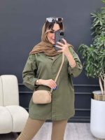 مانتو دو جیب سر شانه گلدوزی کد 4867 - تصویر 16