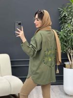 مانتو دو جیب سر شانه گلدوزی کد 4867 - تصویر 21