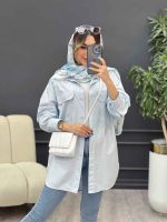 مانتو سر جیب دکمه نهال کد 4876 - تصویر 4
