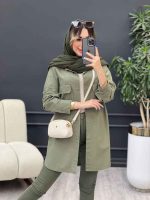مانتو سر جیب دکمه نهال کد 4876 - تصویر 3