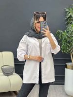 مانتو دو جیب سر شانه گلدوزی کد 4867 - تصویر 3