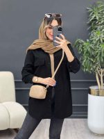 مانتو لینن سر جیب دکمه وینا کد 4846 - تصویر 33
