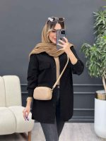 مانتو لینن سر جیب دکمه وینا کد 4846 - تصویر 21