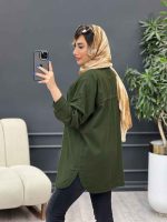 مانتو کتان دو جیب لی لی کد 4877 - تصویر 15