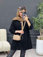 مانتو کتان دو جیب لی لی کد 4877 - تصویر 5
