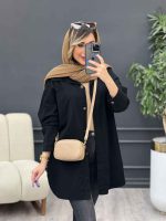 مانتو کتان دو جیب لی لی کد 4877 - تصویر 10