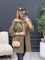 مانتو کتان دو جیب لی لی کد 4877 - تصویر 4
