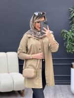 مانتو کتان دو جیب لی لی کد 4877 - تصویر 3