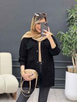 مانتو کتان شش جیب نما کد 4842 - تصویر 3