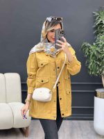 مانتو کتان شش جیب نما کد 4842 - تصویر 7