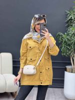 مانتو کتان شش جیب نما کد 4842 - تصویر 17