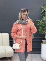 مانتو کتان شش جیب نما کد 4842 - تصویر 6