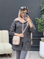 مانتو کتان شش جیب نما کد 4842 - تصویر 8