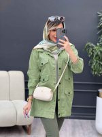 مانتو کتان شش جیب نما کد 4842 - تصویر 11