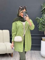مانتو کتان دو جیب لی لی کد 4877 - تصویر 7