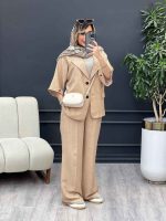 ست مانتو و شلوار دو دکمه آستین پاگن کد 4879 - تصویر 6