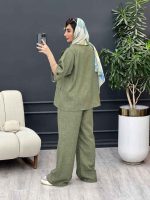 ست مانتو و شلوار دو دکمه آستین پاگن کد 4879 - تصویر 7