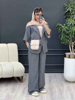 ست مانتو و شلوار دو دکمه آستین پاگن کد 4879 - تصویر 18