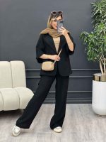 ست مانتو و شلوار دو دکمه آستین پاگن کد 4879 - تصویر 12