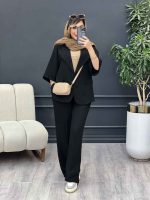ست مانتو و شلوار دو دکمه آستین پاگن کد 4879 - تصویر 21