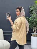 مانتو سرشانه پاگن پایین ریش کد 4880 - تصویر 11