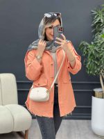 مانتو سرشانه پاگن پایین ریش کد 4880 - تصویر 16