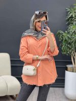 مانتو سرشانه پاگن پایین ریش کد 4880 - تصویر 9