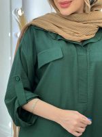 مانتو جلو بسته دو جیب نما کد 4882 - تصویر 20