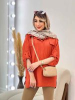 مانتو جلو بسته دو جیب نما کد 4882 - تصویر 7