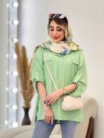 مانتو جلو بسته دو جیب نما کد 4882 - تصویر 14