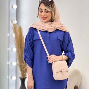 مانتو جلو بسته دو جیب نما کد 4882