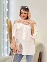 مانتو جلو بسته دو جیب نما کد 4882 - تصویر 3