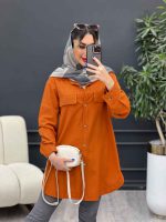 مانتو جیب نما بغل سه دکمه کد 4951 - تصویر 12