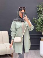 مانتو جیب نما بغل سه دکمه کد 4883 - تصویر 15