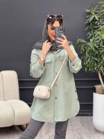 مانتو جیب نما بغل سه دکمه کد 4883 - تصویر 7