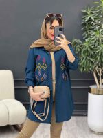 مانتو لینن طرح لوزی کد 4884 - تصویر 2