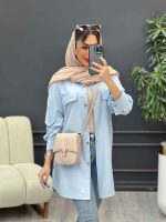 مانتو جیب نما بغل سه دکمه کد 4951 - تصویر 13