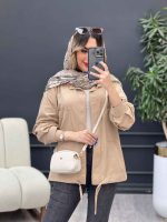 مانتو دو جیب پایین بند دار کد 4811 - تصویر 5