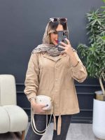 مانتو دو جیب پایین بند دار کد 4811 - تصویر 13