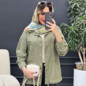 مانتو دو جیب پایین بند دار کد 4811