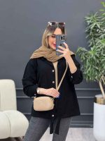 مانتو دو جیب پایین بند دار کد 4811 - تصویر 3